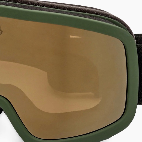 Moncler Army Green Gold Ski Snow Goggles New Never Worn W/Original Case - Picture 5 of 13